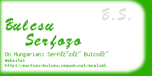 bulcsu serfozo business card